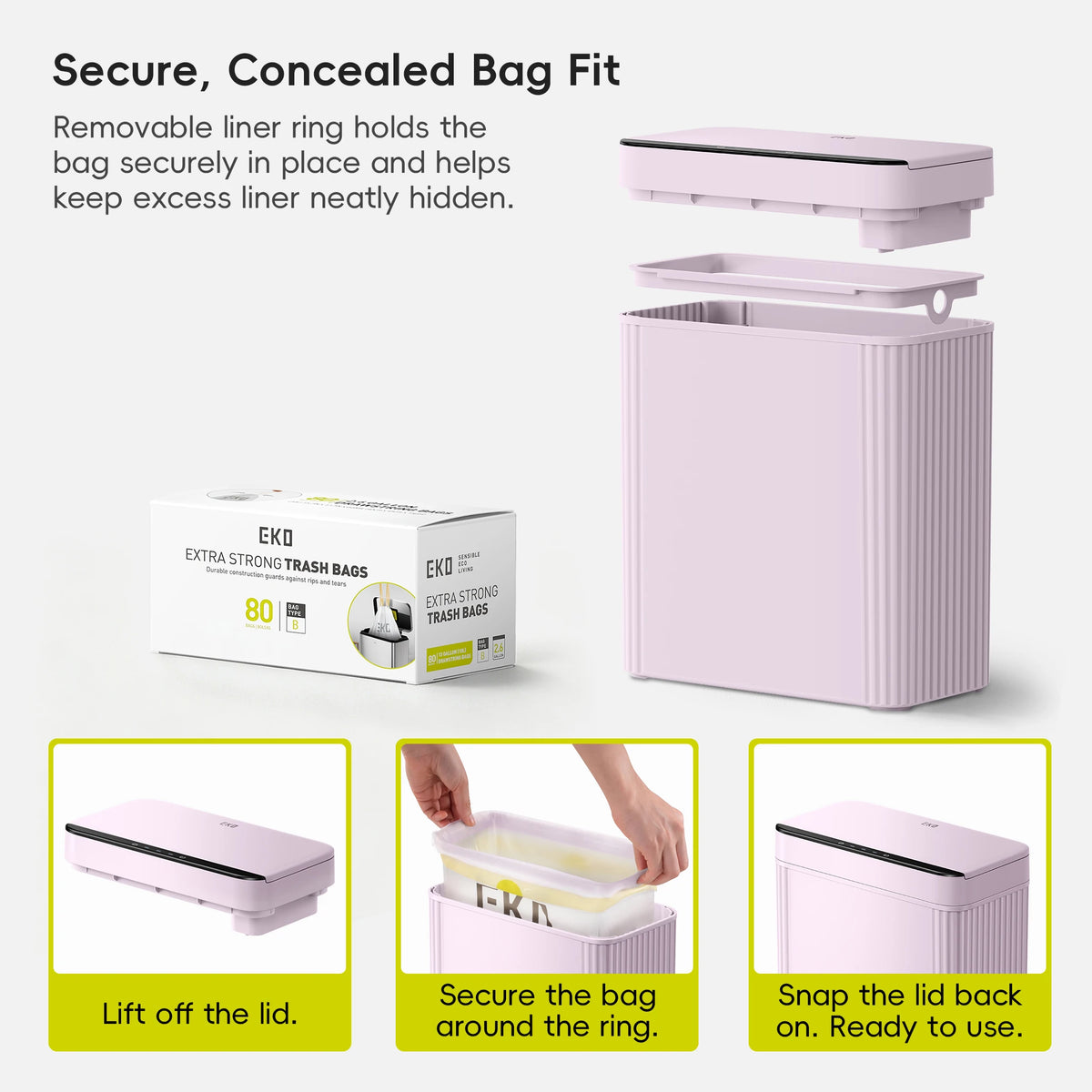 Brio Compact Motion Sensor Trash Can, 10 L