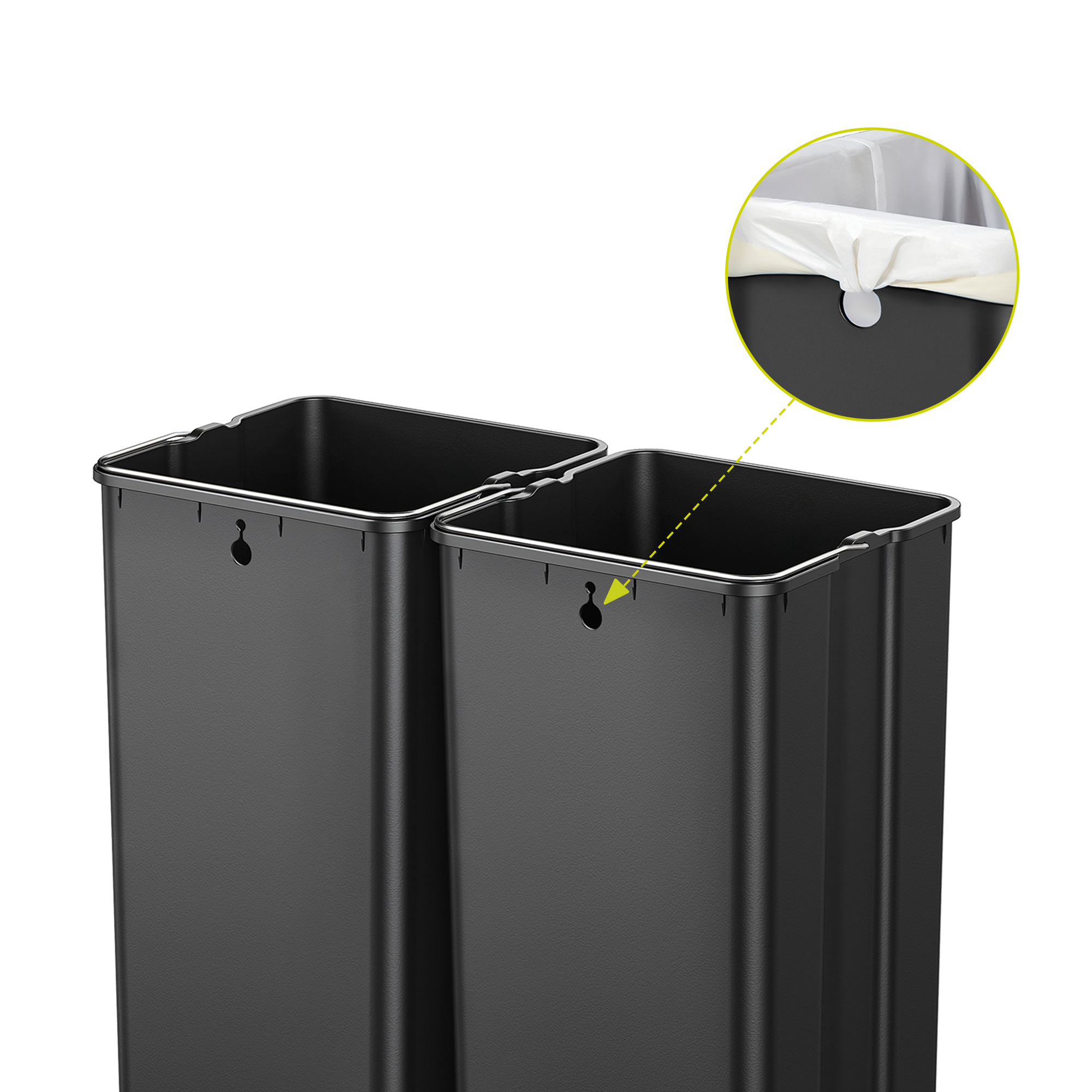 EcoCasa Plus 2 x 10.6 Gal Dual Recycling Trash Can for Kitchen
