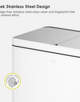 Edison 8+8 Gal Kitchen Trash Can with Dual Removable Liners-Matter White