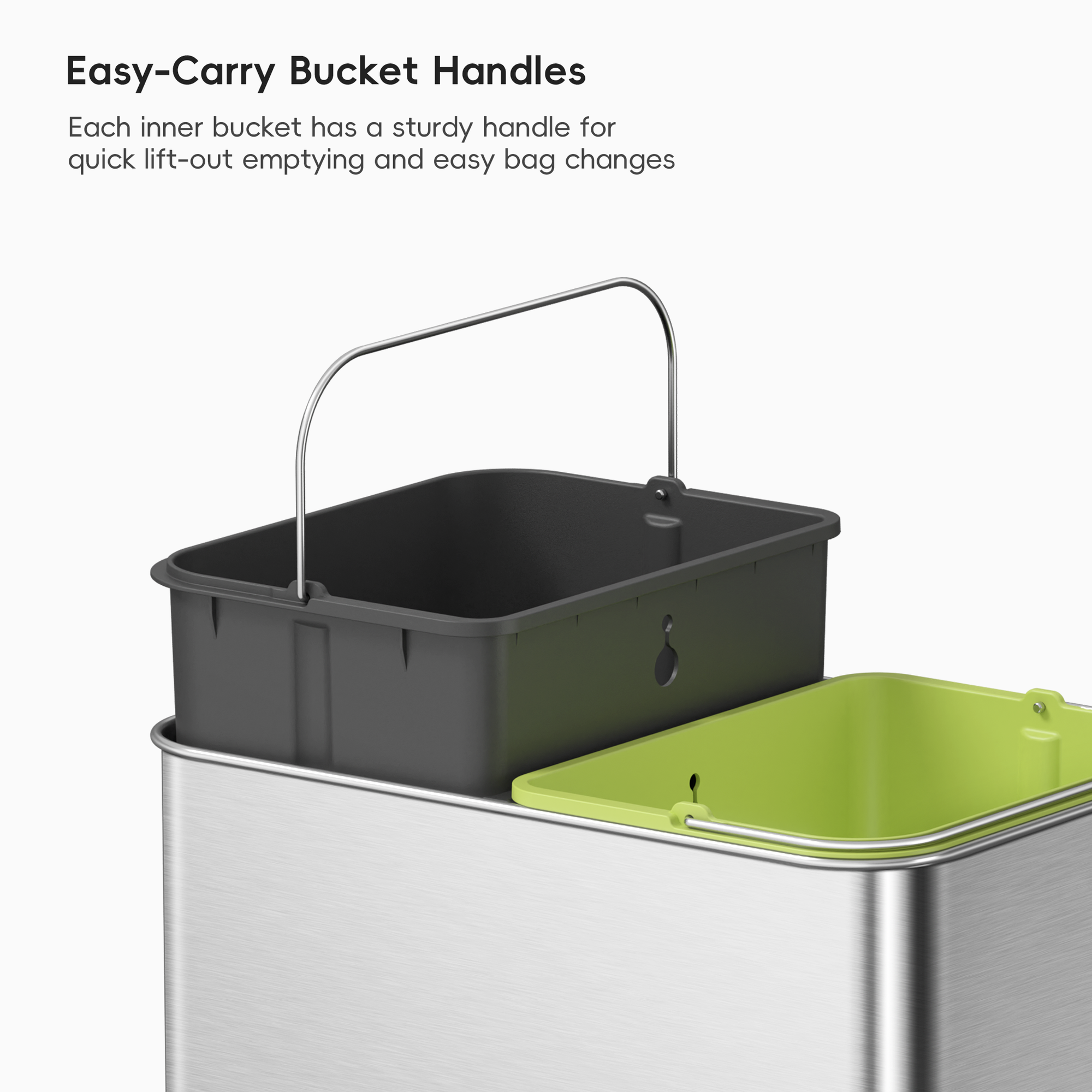 Econova 30L+30L Dual Compartment Motion Sensor Trash Can