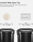 Urban Semi-Round Open Top Can Commercial Grade – 80L / 21 Gal-Matte Black