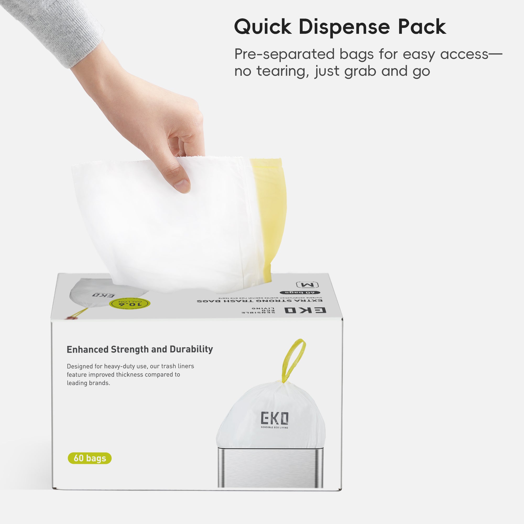 Code M -10.6 Gallon Easy-Dispense Roll Trash Bag - 240 Count