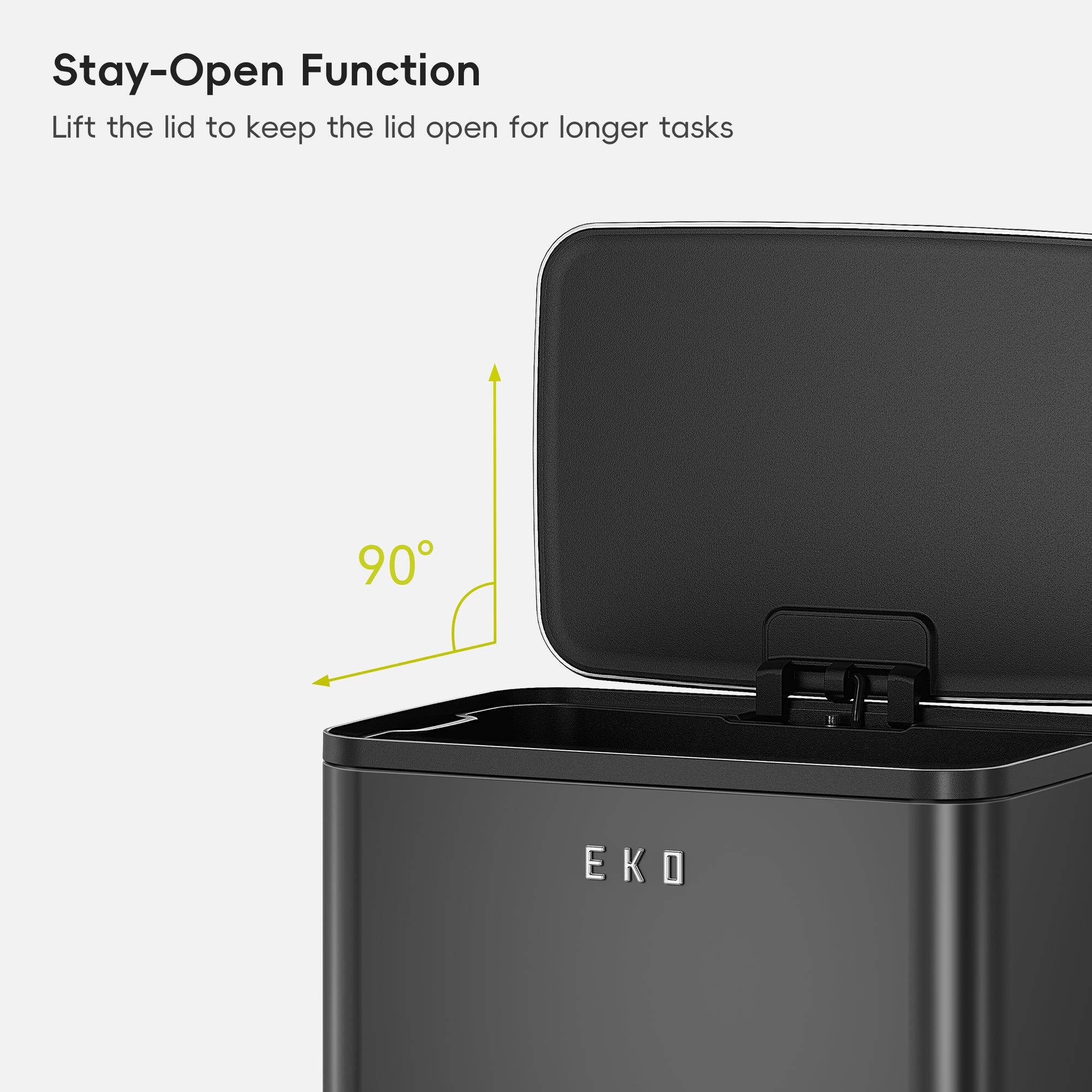 Marina  50 Liter / 13 Gallon Matte Black Step Trash Can
