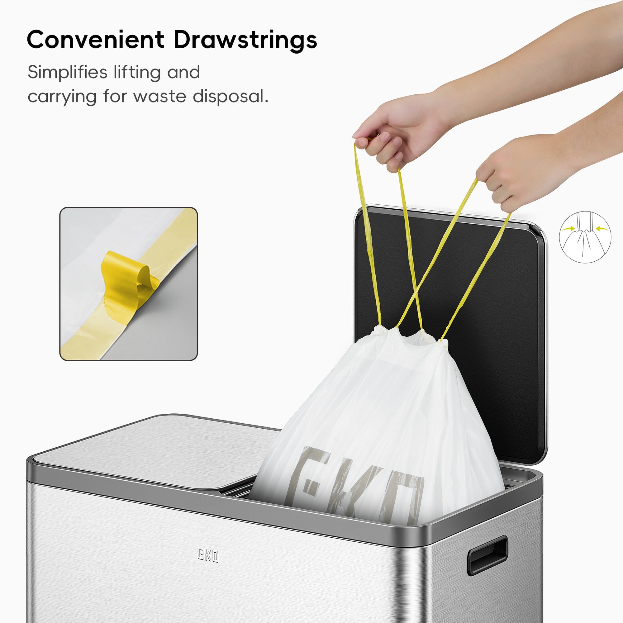 Code M -10.6 Gallon Easy-Dispense Roll Trash Bag - 110 Count