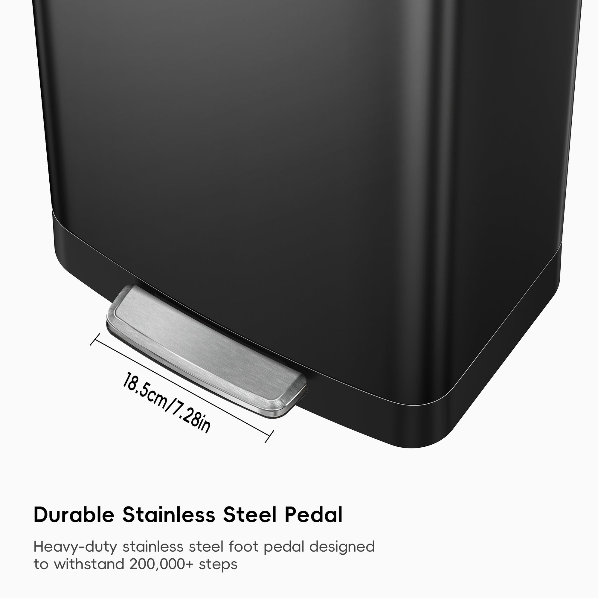 Hudson  50 Liter / 13 Gallon Step Can with Bag Compartment - Matte Black