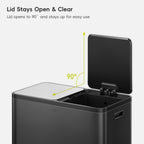 EcoCasa Plus Dual Recycling Trash Can, 40+40 L