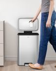 Maxwell Step On Foot Pedal Trash Can, 13.2 Gallon/50L Stainless Steel Finish