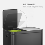 Edison Dual Compartment Kitchen Trash Can, 8+8 Gal
