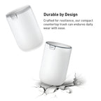 EKO Fandy Table Bin with Swing-Top Lid - White 1.5L / 0.4 Gal – Durable by Design