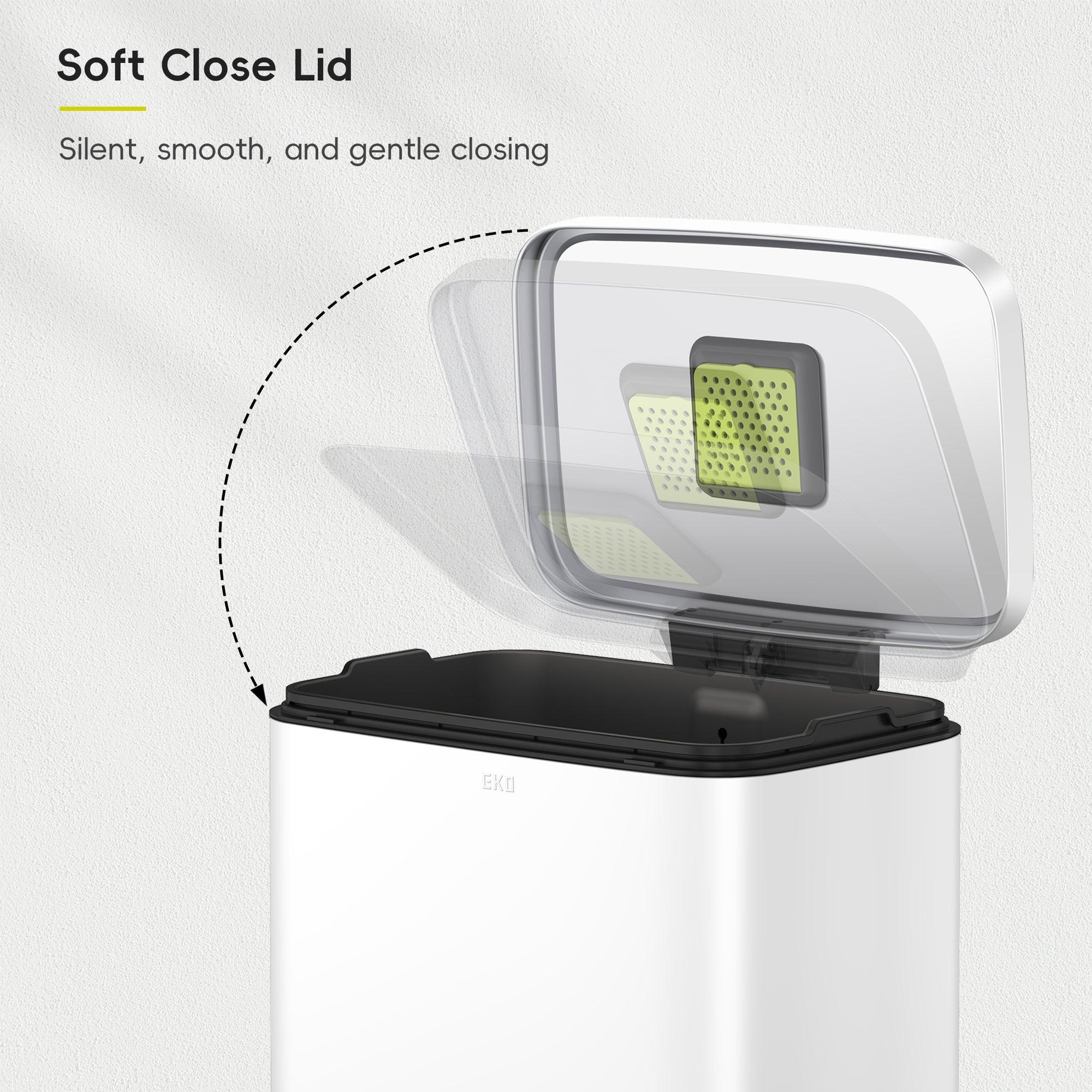 Madison Step Can with Liner – 50L / 13.2 Gal – Matte White