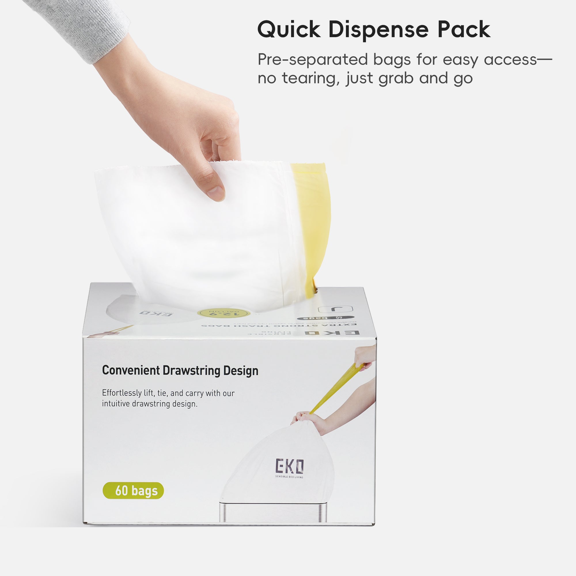 Code J - 12.9 Gallon (45-49L) Easy-Dispense Roll Trash Bag - 440 Count