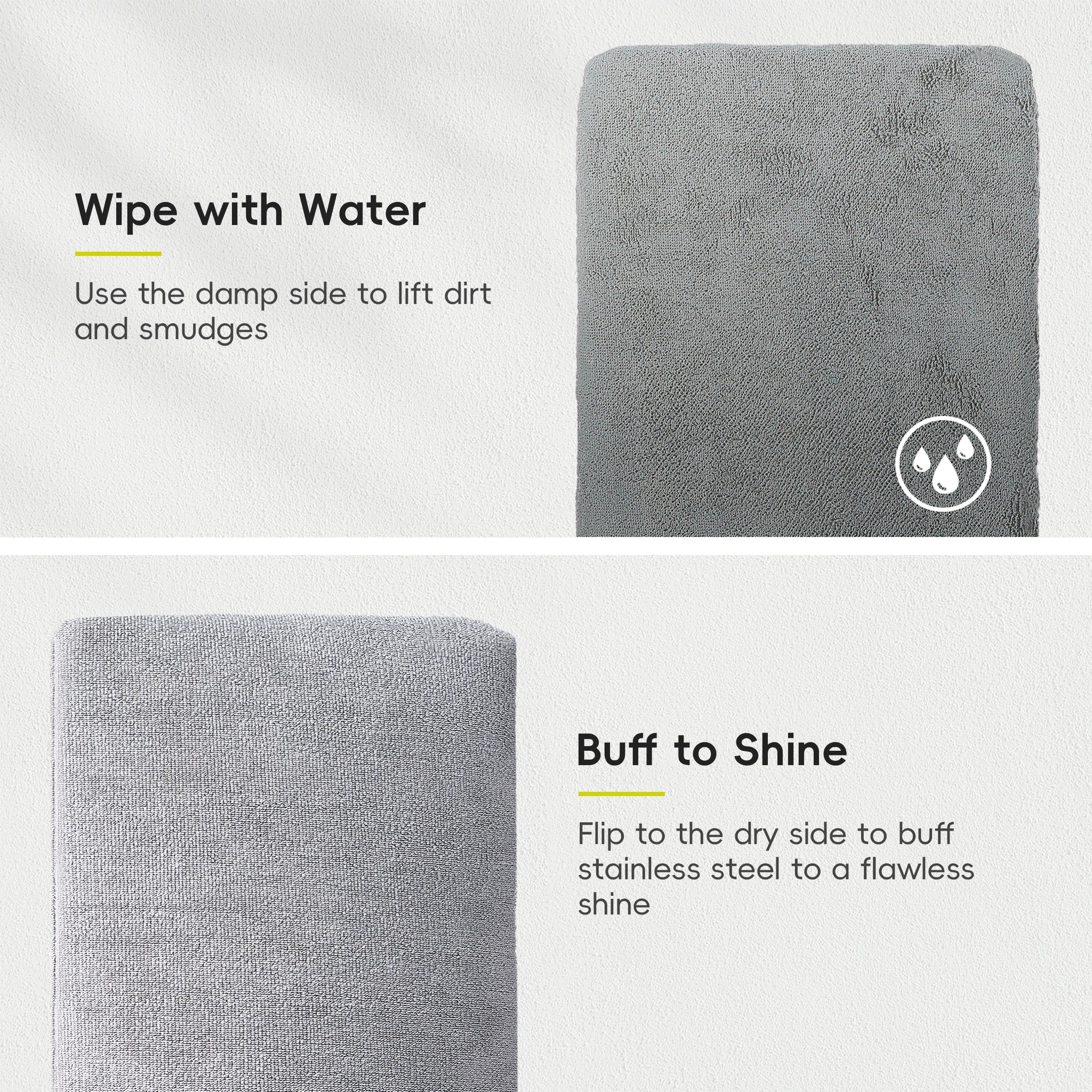 Microfiber Cleaning Mitt for Stainless Steel – Lint-Free Reusable Polishing Cloth &amp; Cleaning Glove