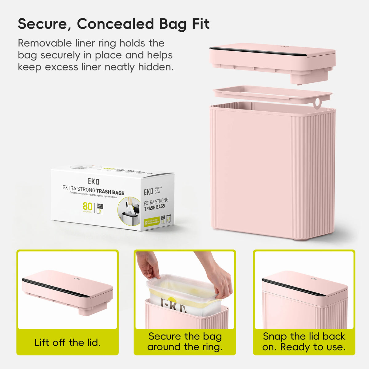 Brio Compact Motion Sensor Trash Can, 10 L