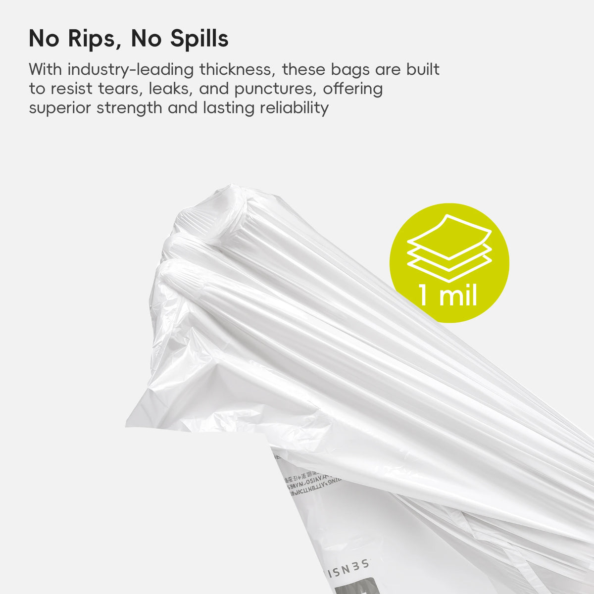 Code F Easy-Dispense Roll Trash Bags, 40-60 L / 10.6-15.9 Gal