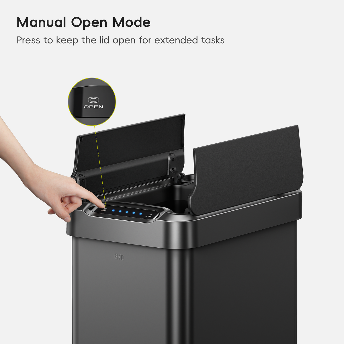Phantom-T Motion Sensor Trash Can with Dual Wing Lid, 50 L