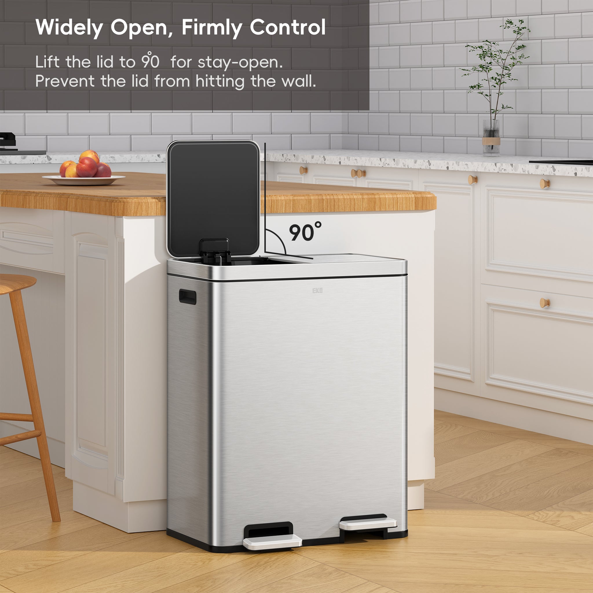 EKです₊⁎⁺˳✧༚ Edison Dual Kitchen Trash Can 8+8 Gal Removable Liners – Home by EKO