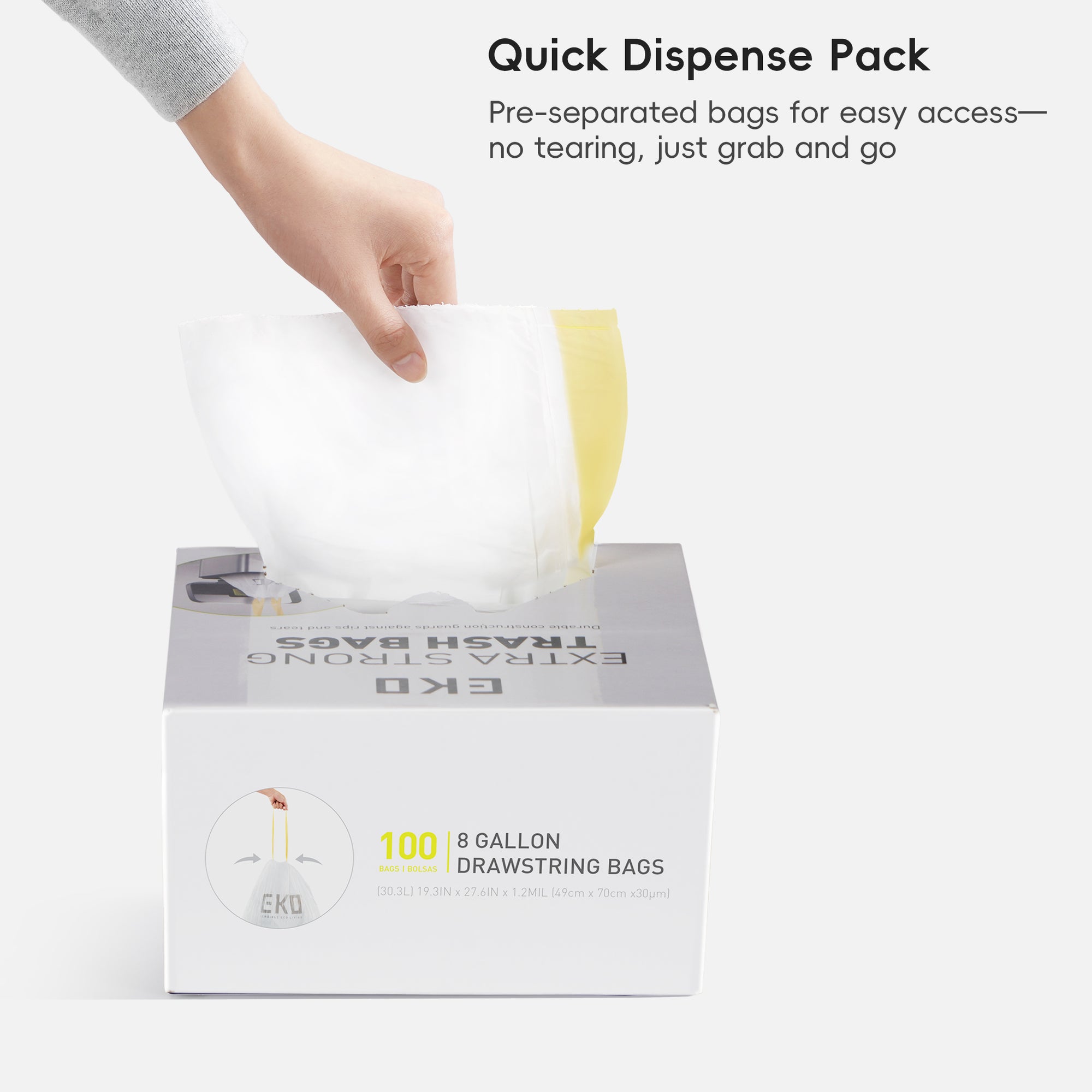Code F-1 Slim - 8 Gallon Garbage Bags - 400 Count (30.3L)