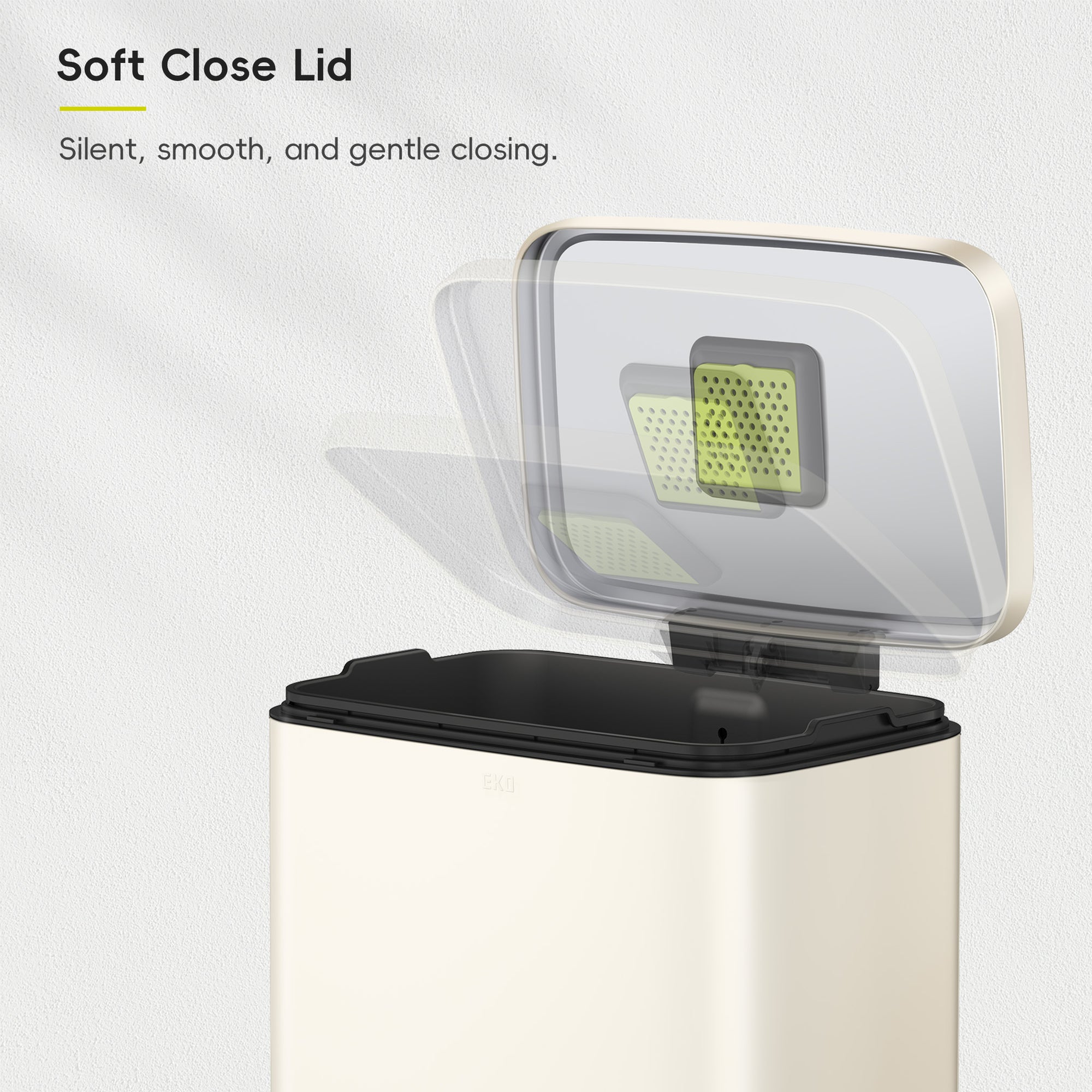 Madison Vanilla Steel 50 Liter/13.2 Gallon Step Trash Can with Inner Liner