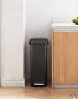 Hudson Slim 50L / 13.2 Gallon Matte Black Step Trash Can with Lid