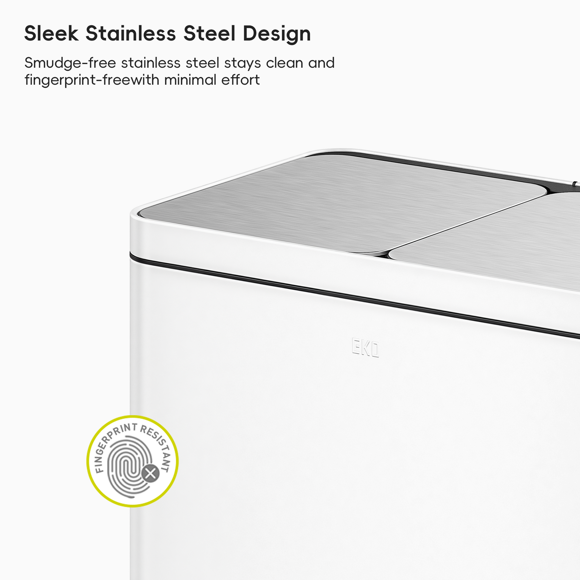 Edison 8+8 Gal Kitchen Trash Can with Dual Removable Liners-Matter White