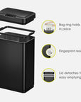 Mirage-T  50 Liter / 13 Gallon  Stainless Steel Motion Sensor Can - Matte Black