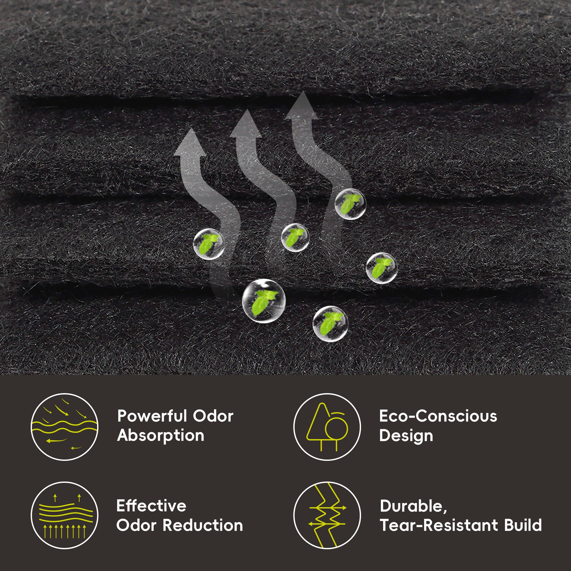 Odor Filter Kit – 2-Pack Strong Odor Absorber and Deodorizer with Filter Case for Trash Cans