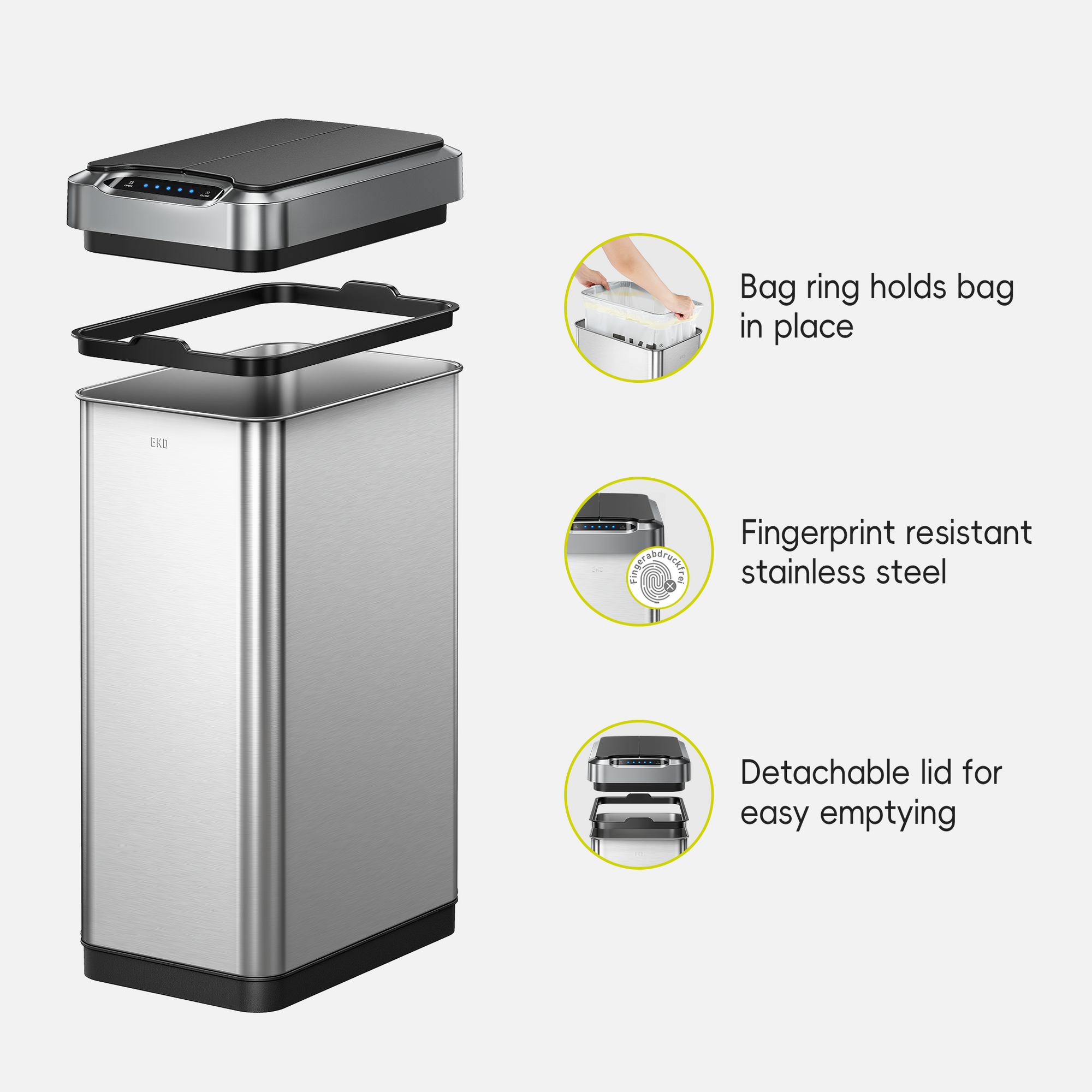 Phantom-T 50L / 13.2 Gal Sensor Can with Dual Wing Lid
