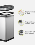 Phantom-T 50L / 13.2 Gal Sensor Can with Dual Wing Lid