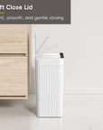 Brio 10L / 2.6 Gallon in White Compact Design Motion Sensor Trash Can