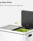 Edison 8+8 Gal Kitchen Trash Can with Dual Removable Liners-Matter White