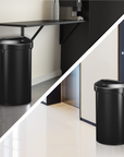 Urban Semi-Round Open Top Can Commercial Grade – 80L / 21 Gal-Matte Black