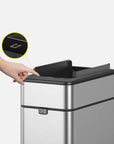 Phantom Pro 10 L / 2.6 Gal Dual Wing Lid Sensor Bin Matte Stainless Steel