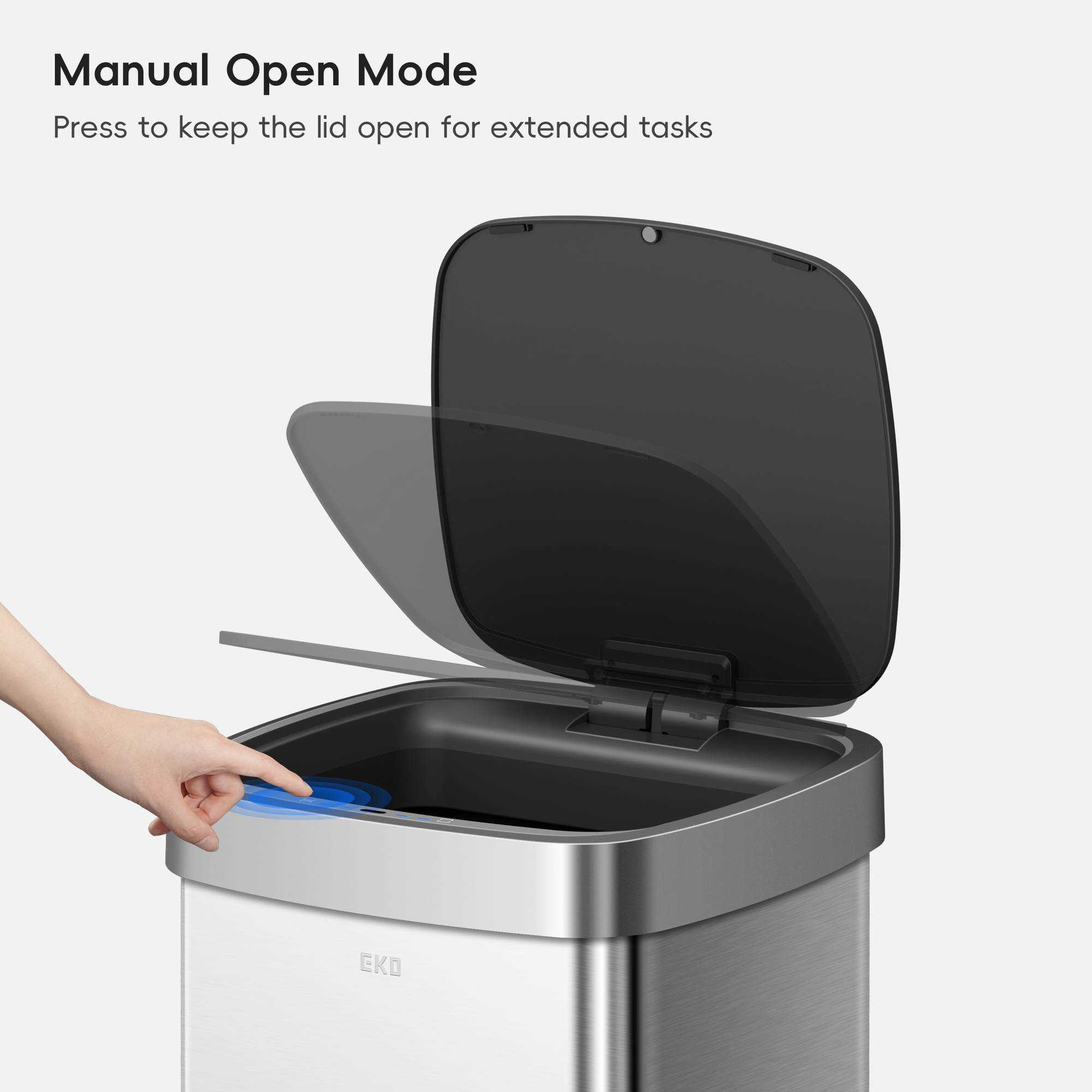 Ecosmart 80L / 21 Gal Motion Sensor Tall and Large Kitchen Trash Can - Stainless Steel