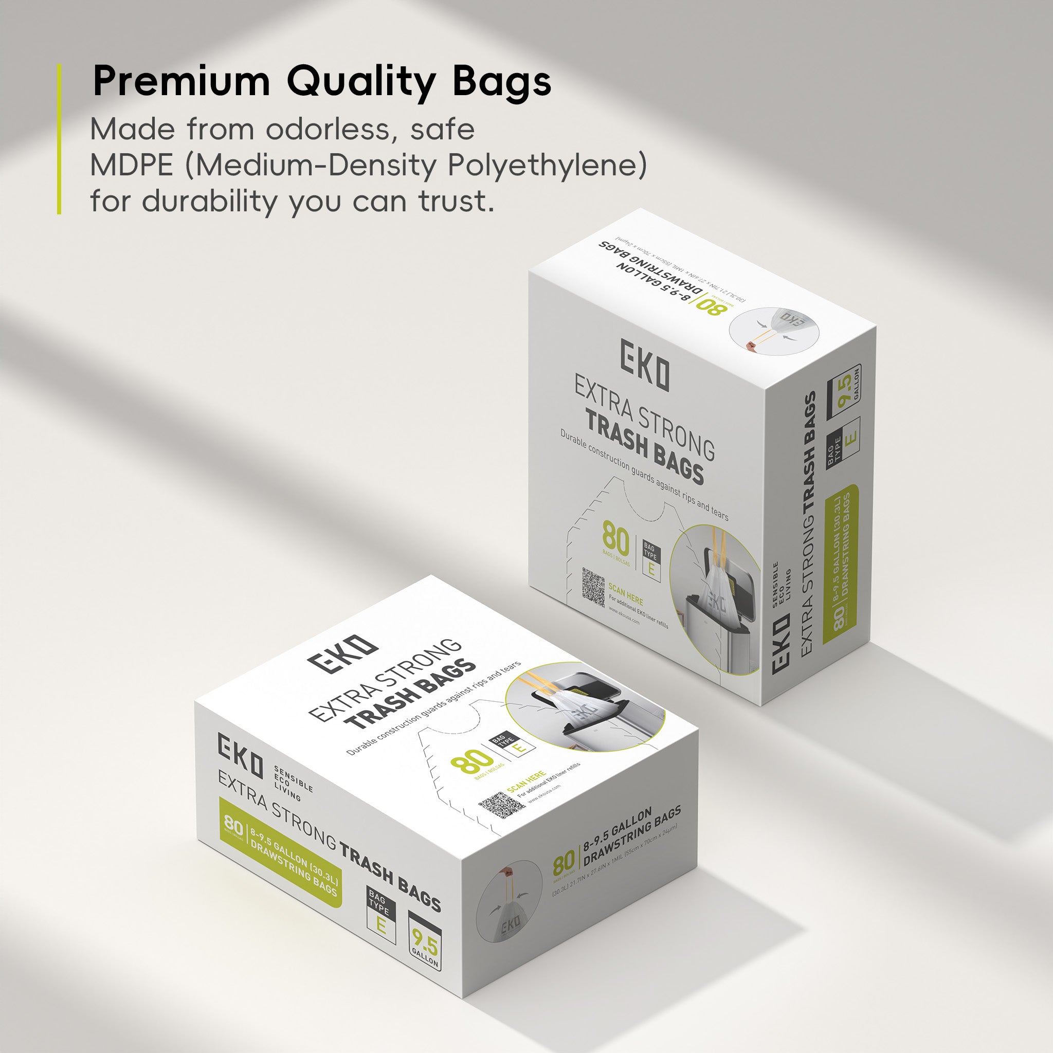 Code E - 8 Gal Easy-Dispense Roll Trash Bag - 80 Count – Home by EKO