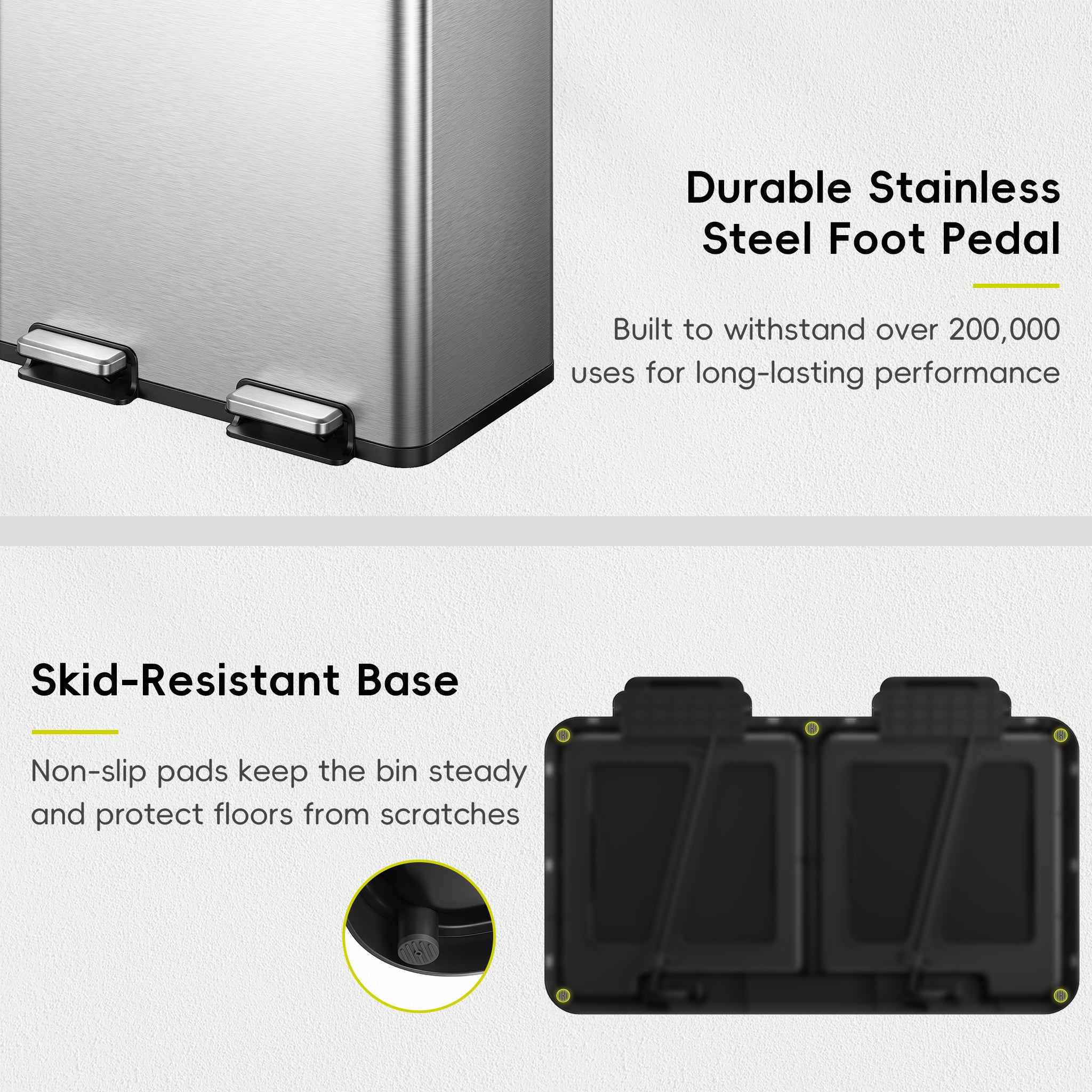 EcoCasa Plus 2 x 10.6 Gal Dual Recycling Trash Can for Kitchen