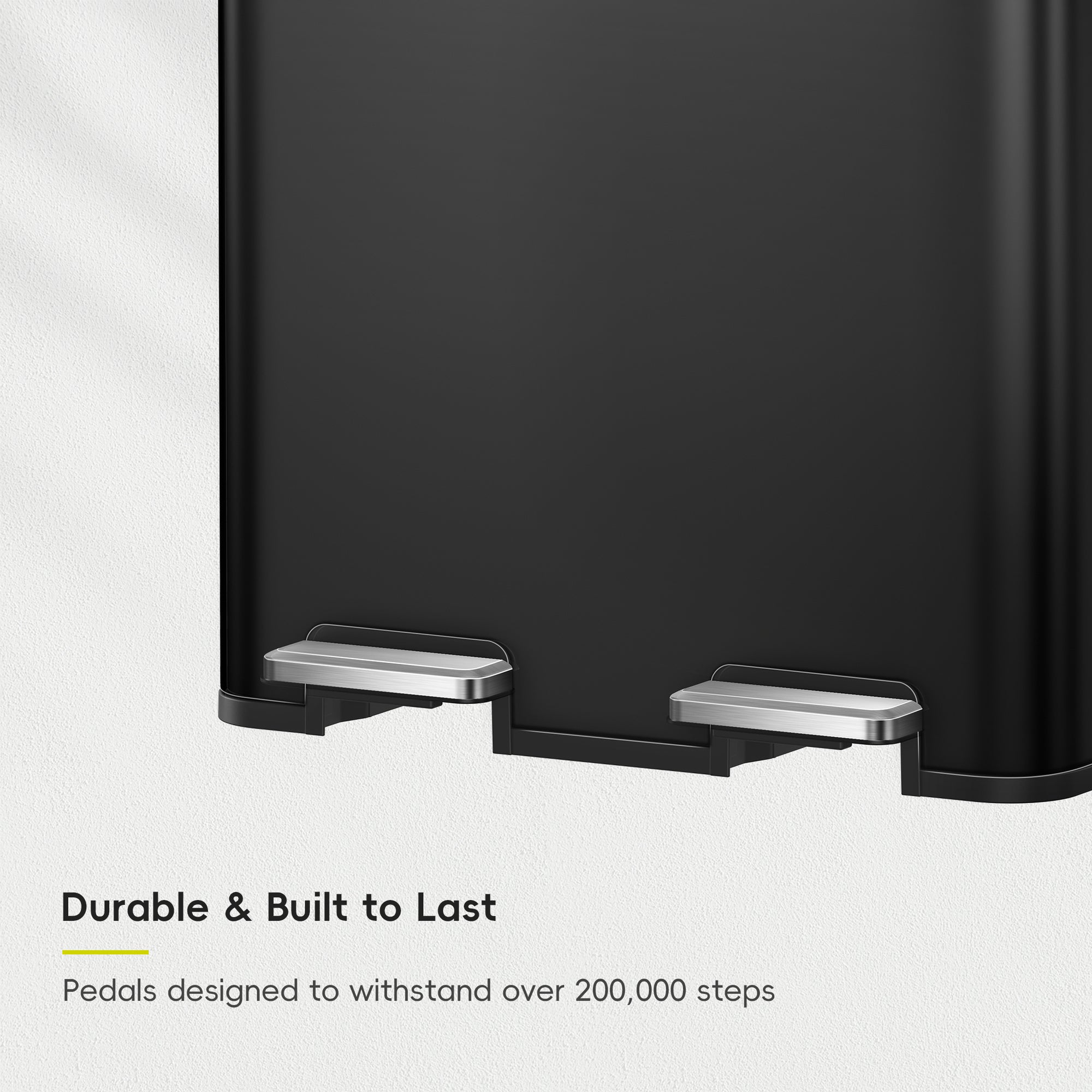 Edison Dual Kitchen Trash Can 8+8 Gallons with Dual Removable Inner Liners-Matte Black