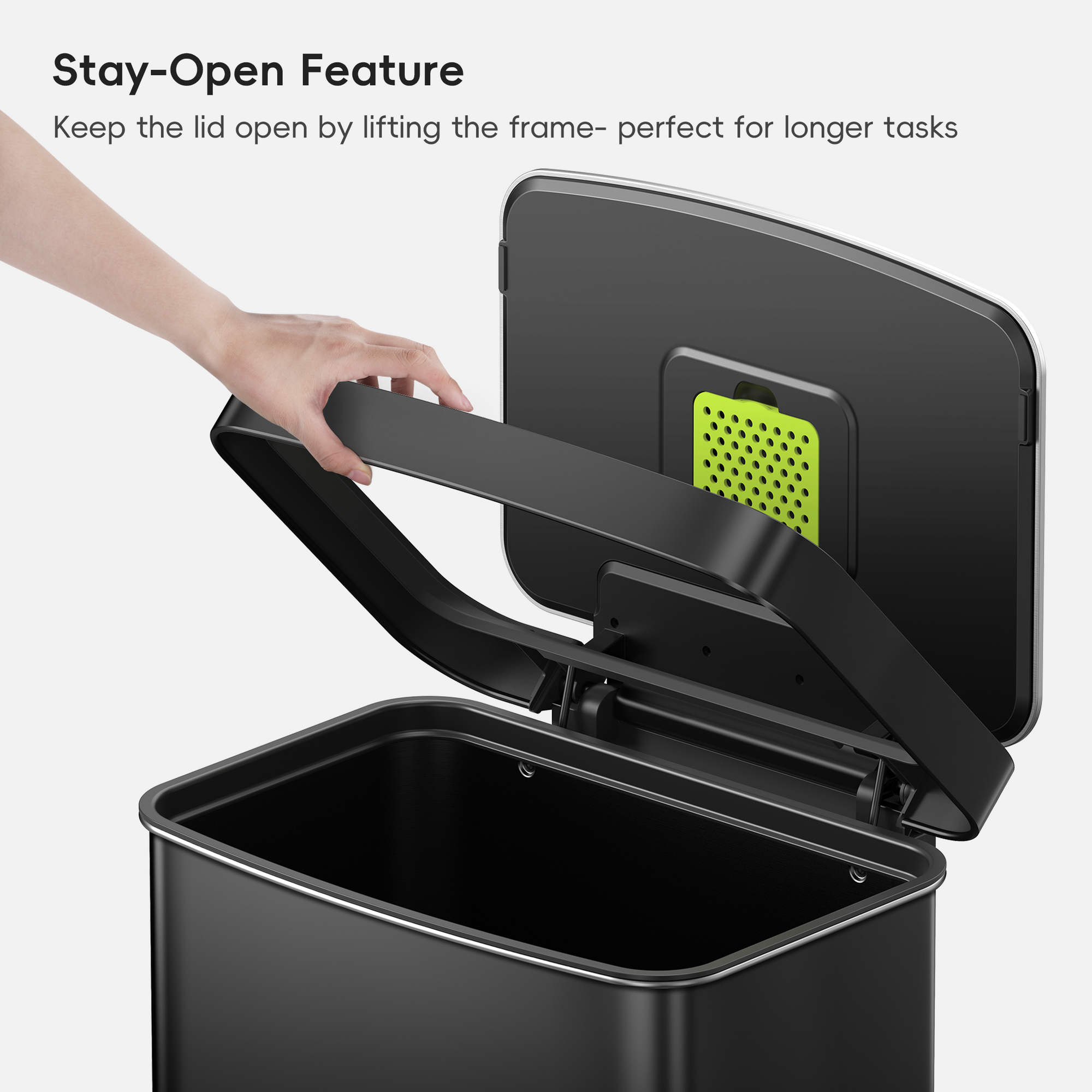 Hudson  75 Liter / 20 Gallon Step Can with Bag Compartment - Matte Black