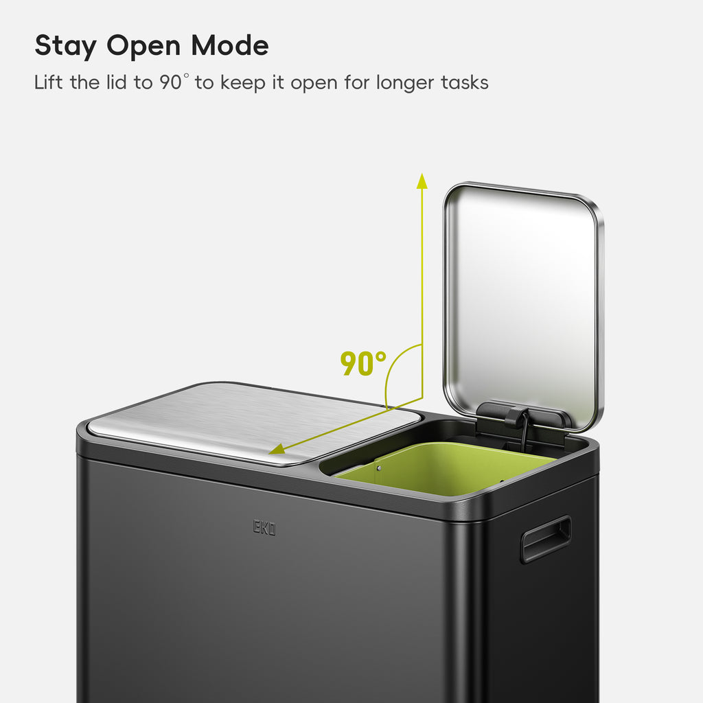 EcoCasa Dual Compartment Step Recycling Can, 30+20 L
