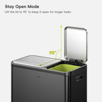 EcoCasa Dual Compartment Step Recycling Can, 30+20 L