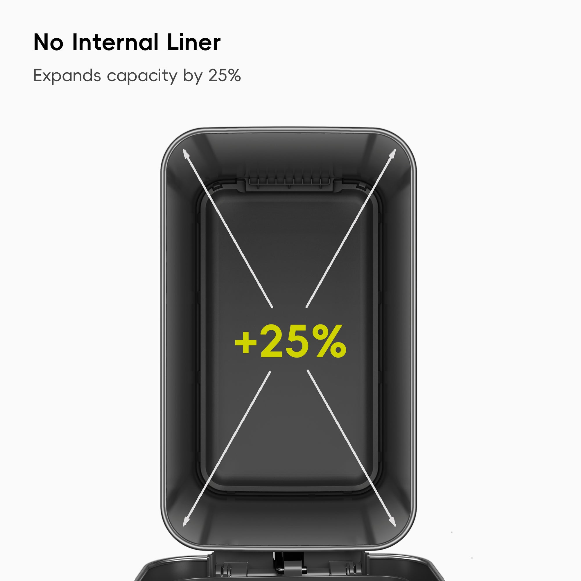 Hudson Slim 50L / 13.2 Gallon Matte Black Step Trash Can with Lid