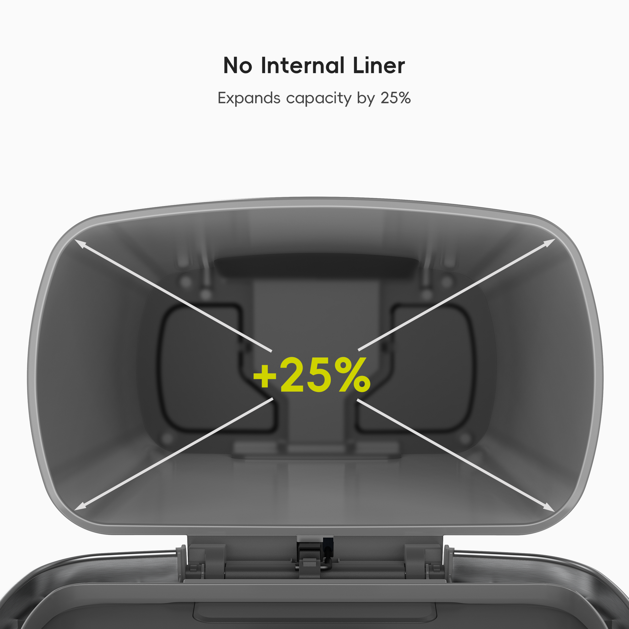 Hana Select 13.2 Gallon / 50L Plastic Resin Step Kitchen Trash Can-Grey