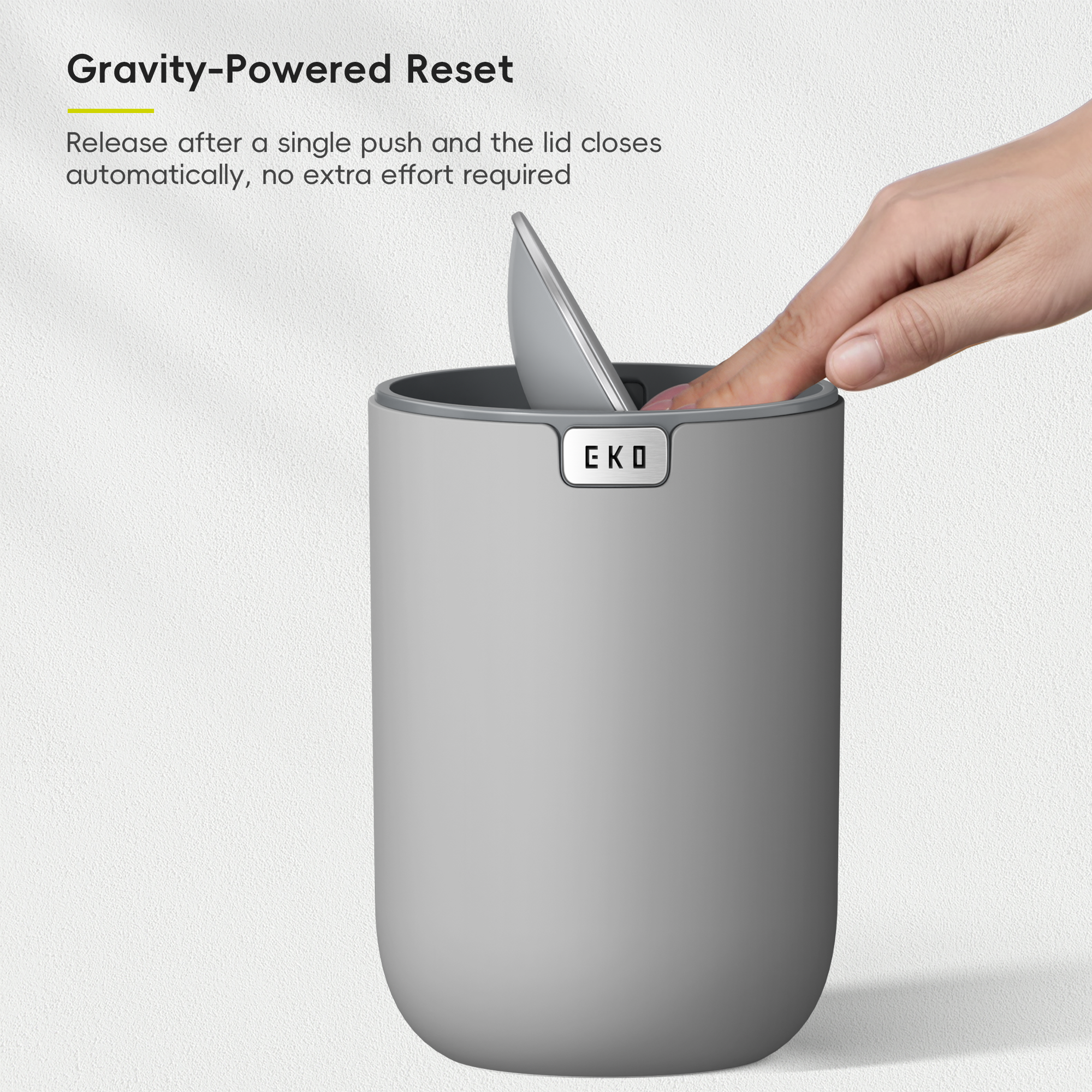 Fandy Table Bin with Swing-Top Lid - Grey 2.2L / 0.58 Gal