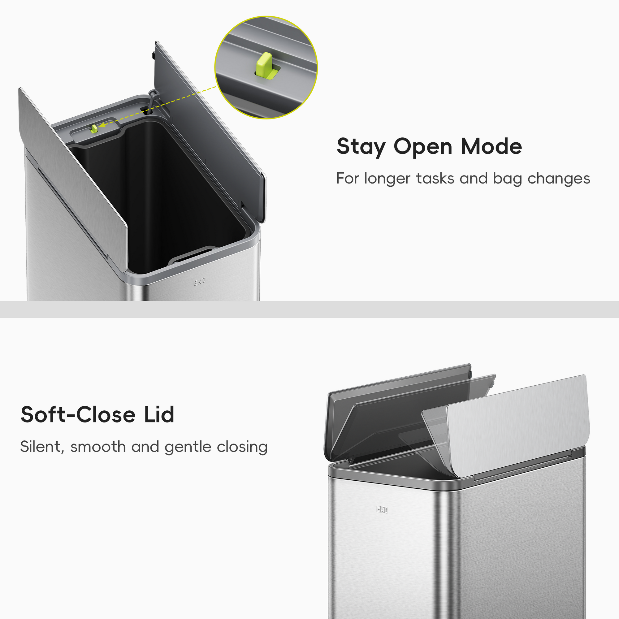 X-Wing 50L / 13.2 Gallon Slim Step Trash Can with Dual Wing Lid