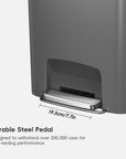 Hana Select 13.2 Gallon / 50L Plastic Resin Step Kitchen Trash Can-Grey