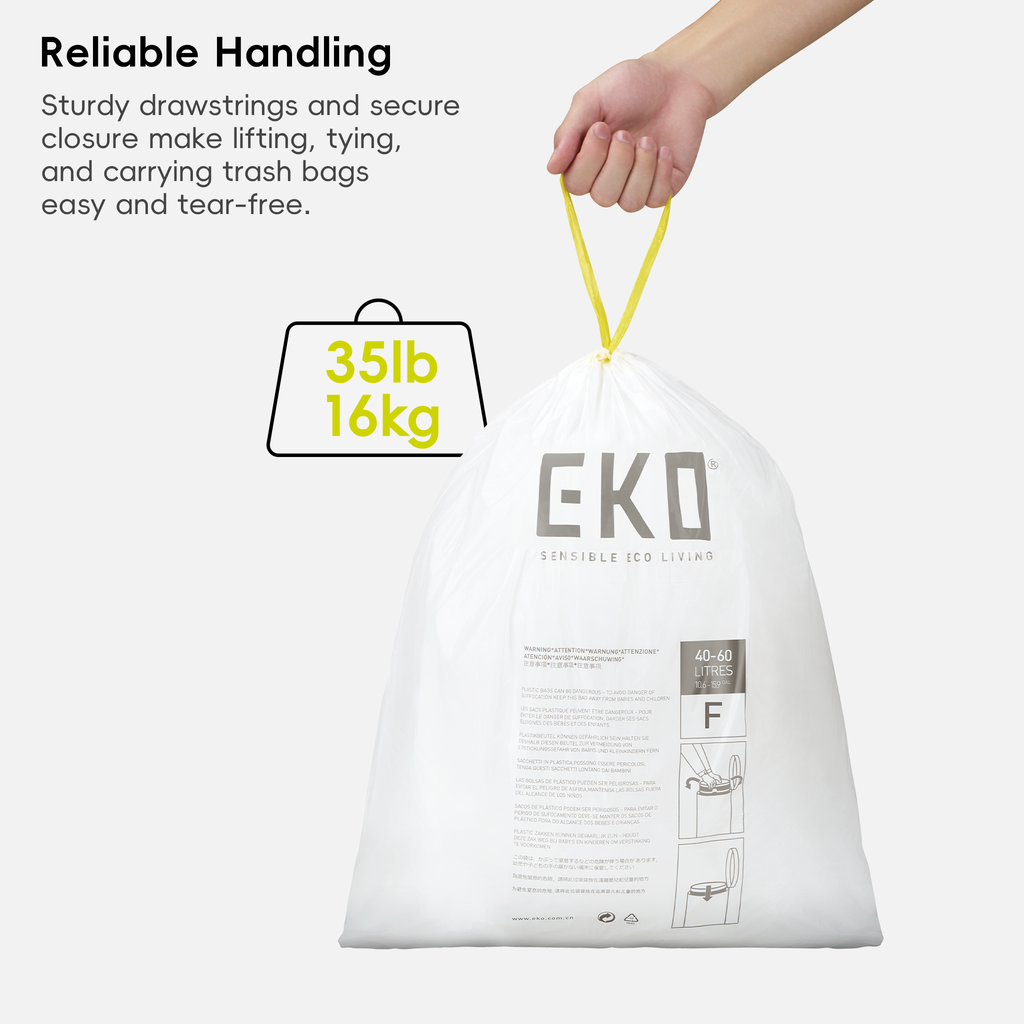 Code F Easy-Dispense Roll Trash Bags, 40-60 L / 10.6-15.9 Gal