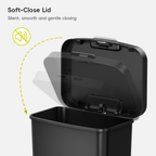 EKO 45L / 12 Gal Pet-Lock Kitchen Trash Can with Lid
