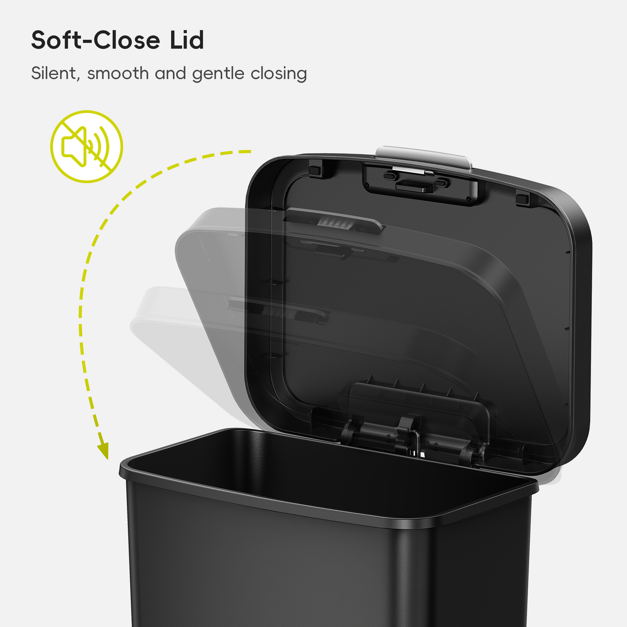 EKO 45L / 12 Gal Pet-Lock Kitchen Trash Can with Lid