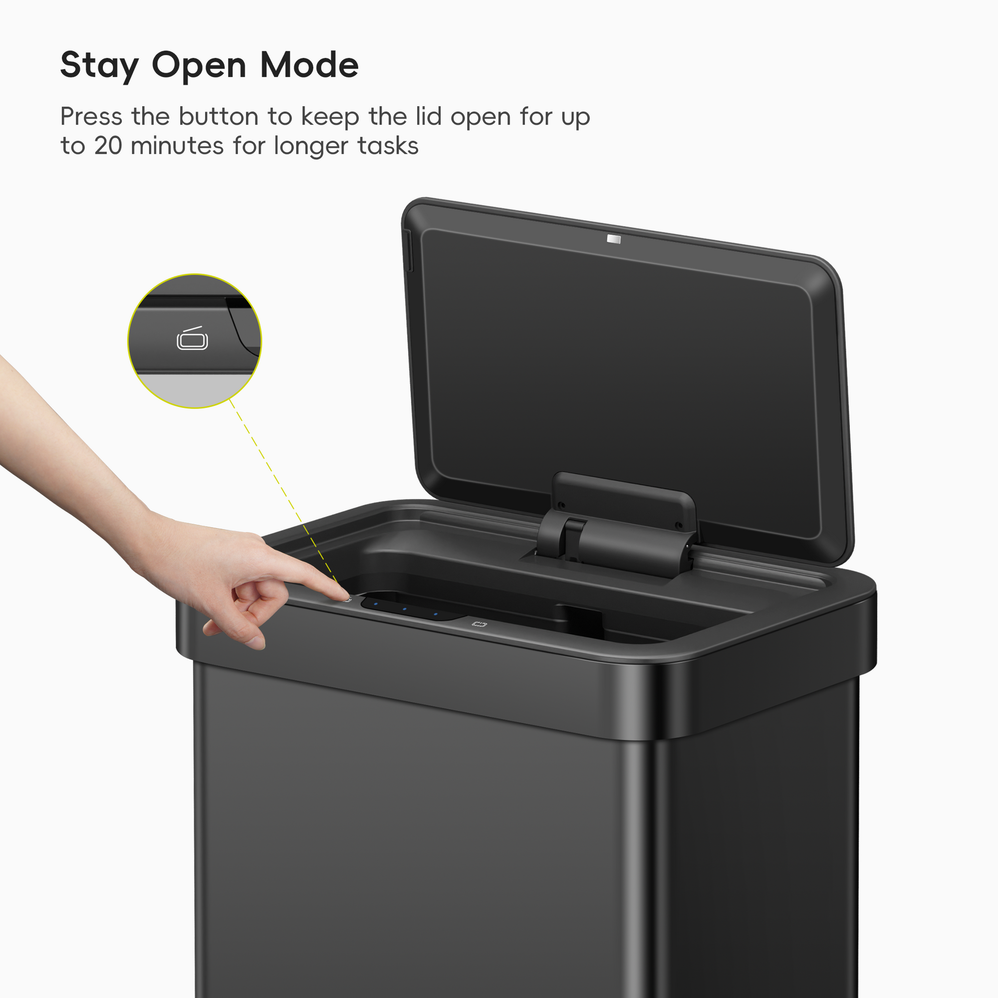 EcoNova 13 Gallon/50 Liter Motion Sensor Trash Can-Matte Black