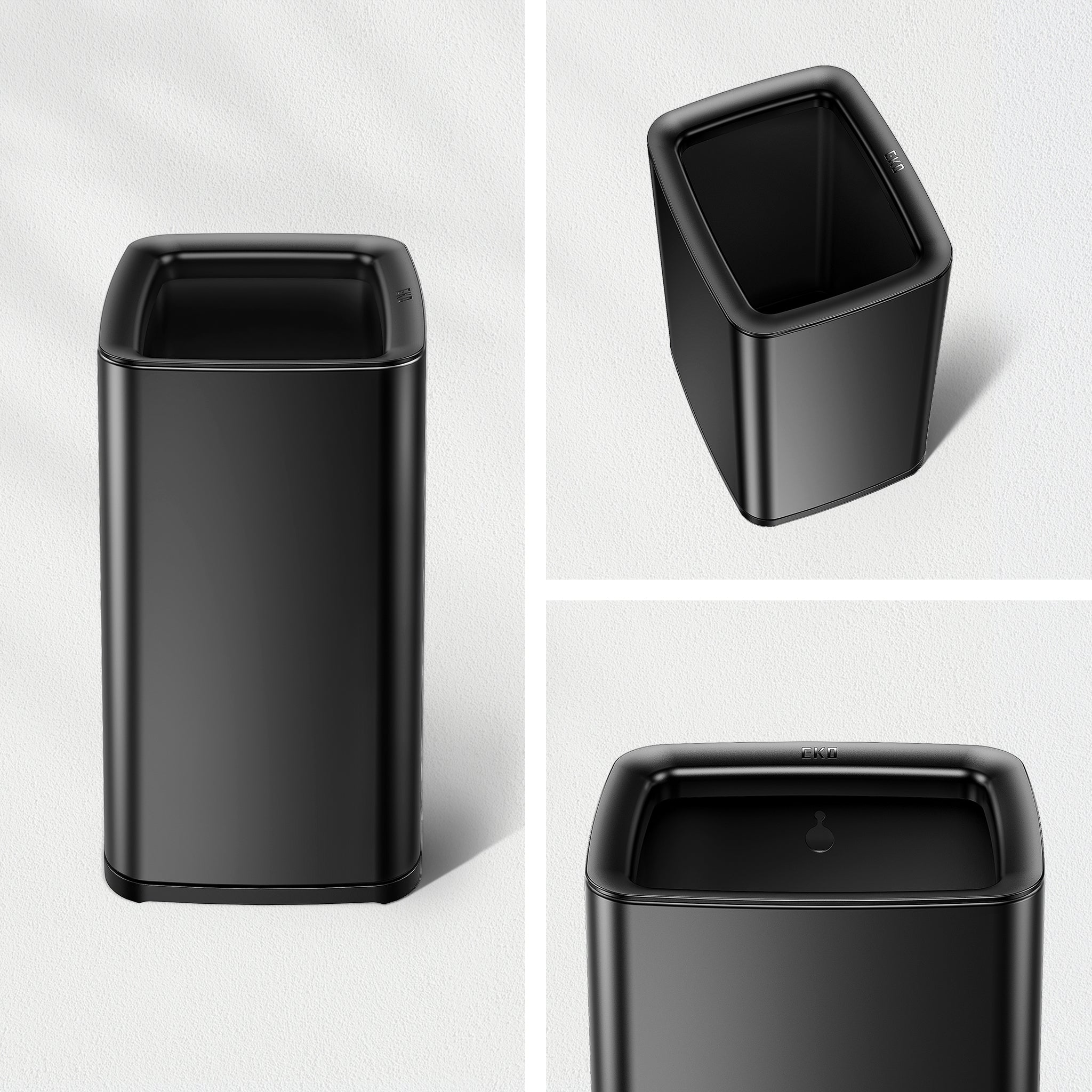 Laguna 2.6 0L Open Trash Can with Basket (Matte Black) – Home by EKO