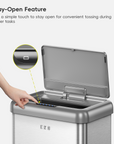 Vintage Dual Compartment 32L + 18L Stainless Steel Motion Sensor Trash Can
